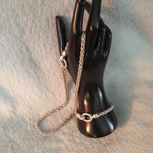 Vintage 925 Italian Milor Sterling Silver Bracelet & Necklace Set - J4